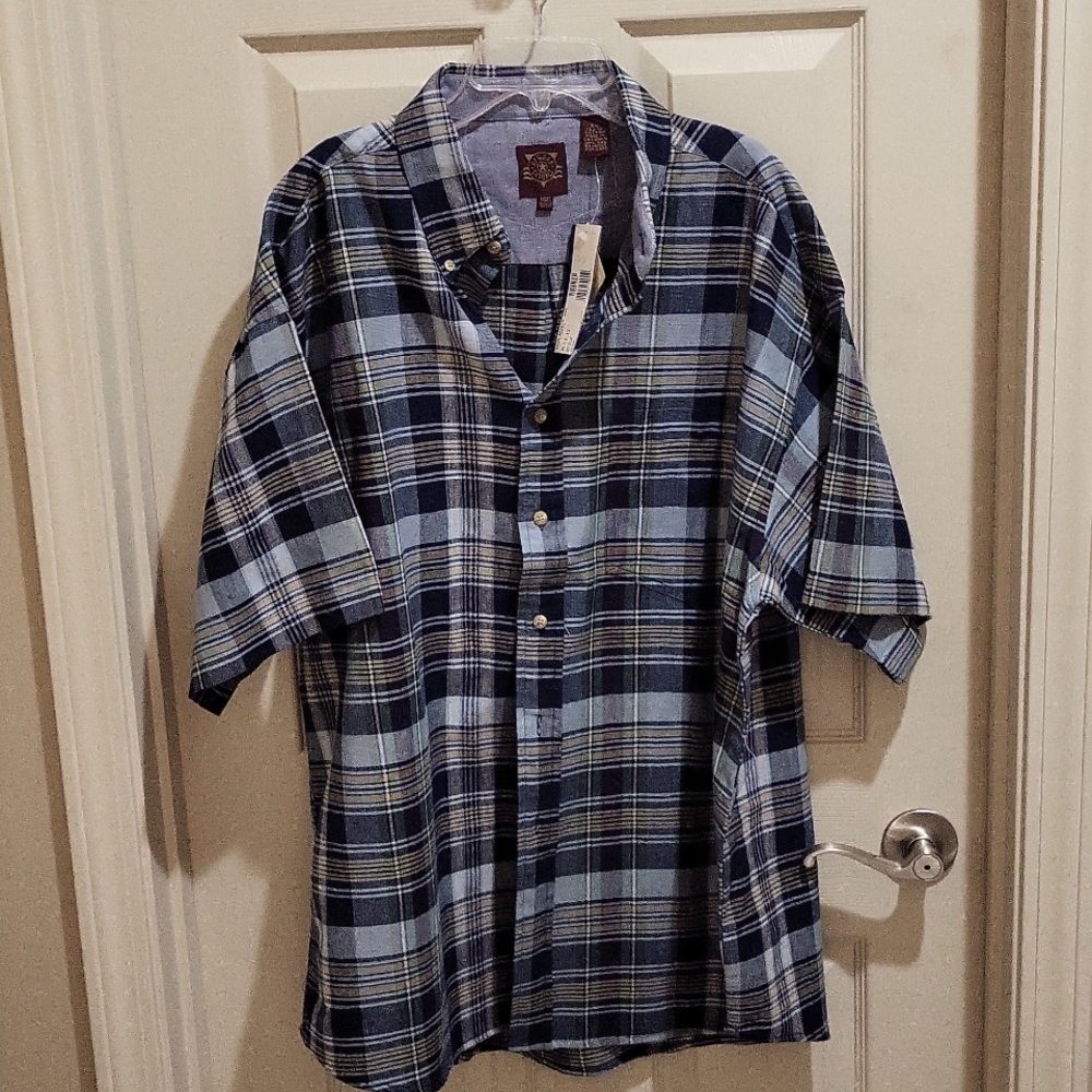 Hagger Casuals men's shirt, XL, Navy plaid
